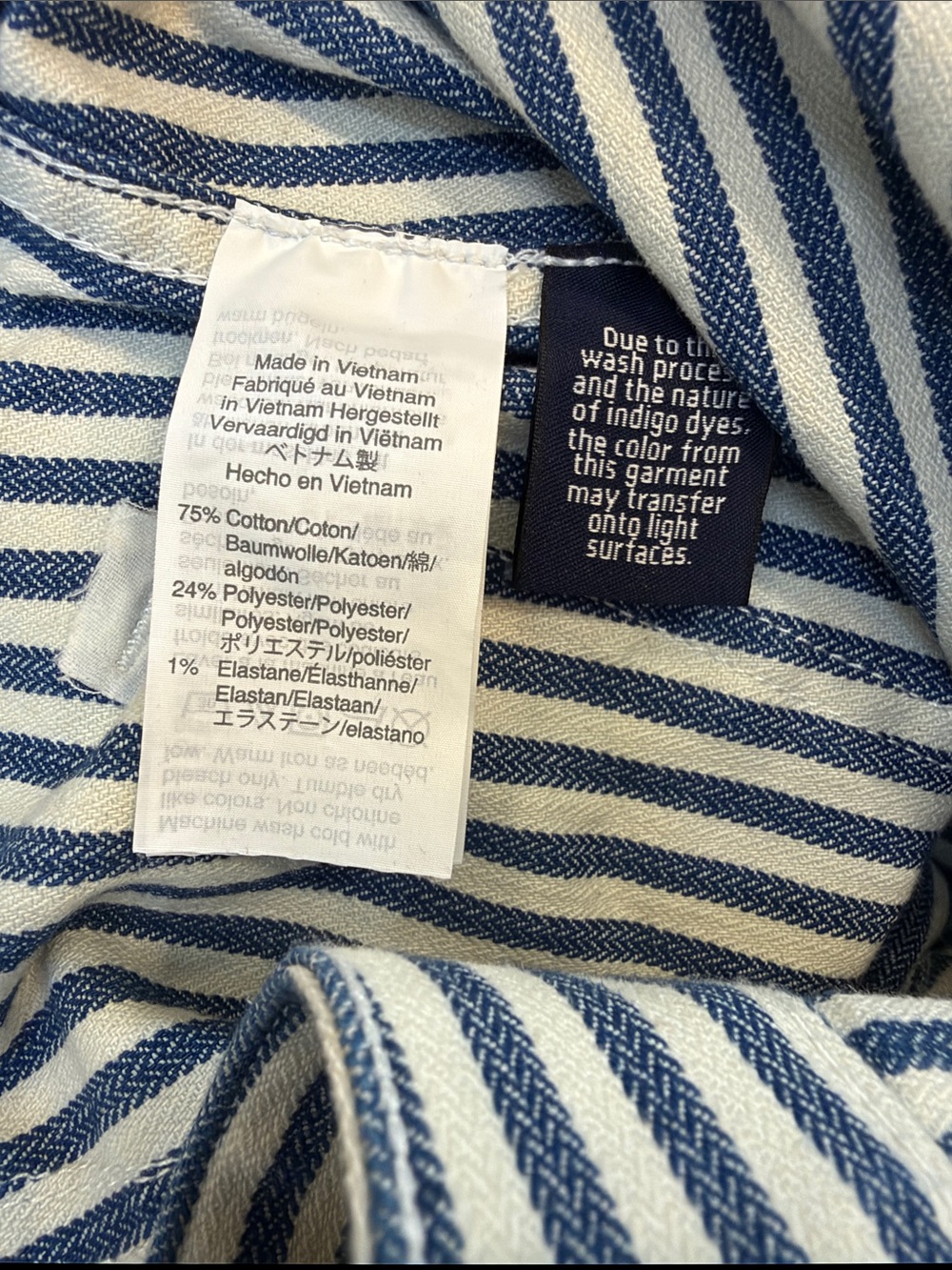 Madewell Striped Wide-Leg Chinos — Blue & White - Picture 5 of 5